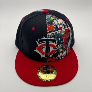 Minnesota Twins Fitted Cap Hat Adult 7 1/2 Blue/Red New Era 59FIFTY MLB NWT